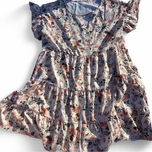 Floral Ruffle Sleeve Dress